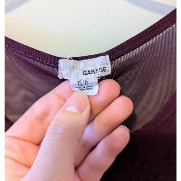 Burgundy Velvet Dress Embroidered Mesh Sweetheart Whimsygoth Gothic Size XS - Picture 5 of 8